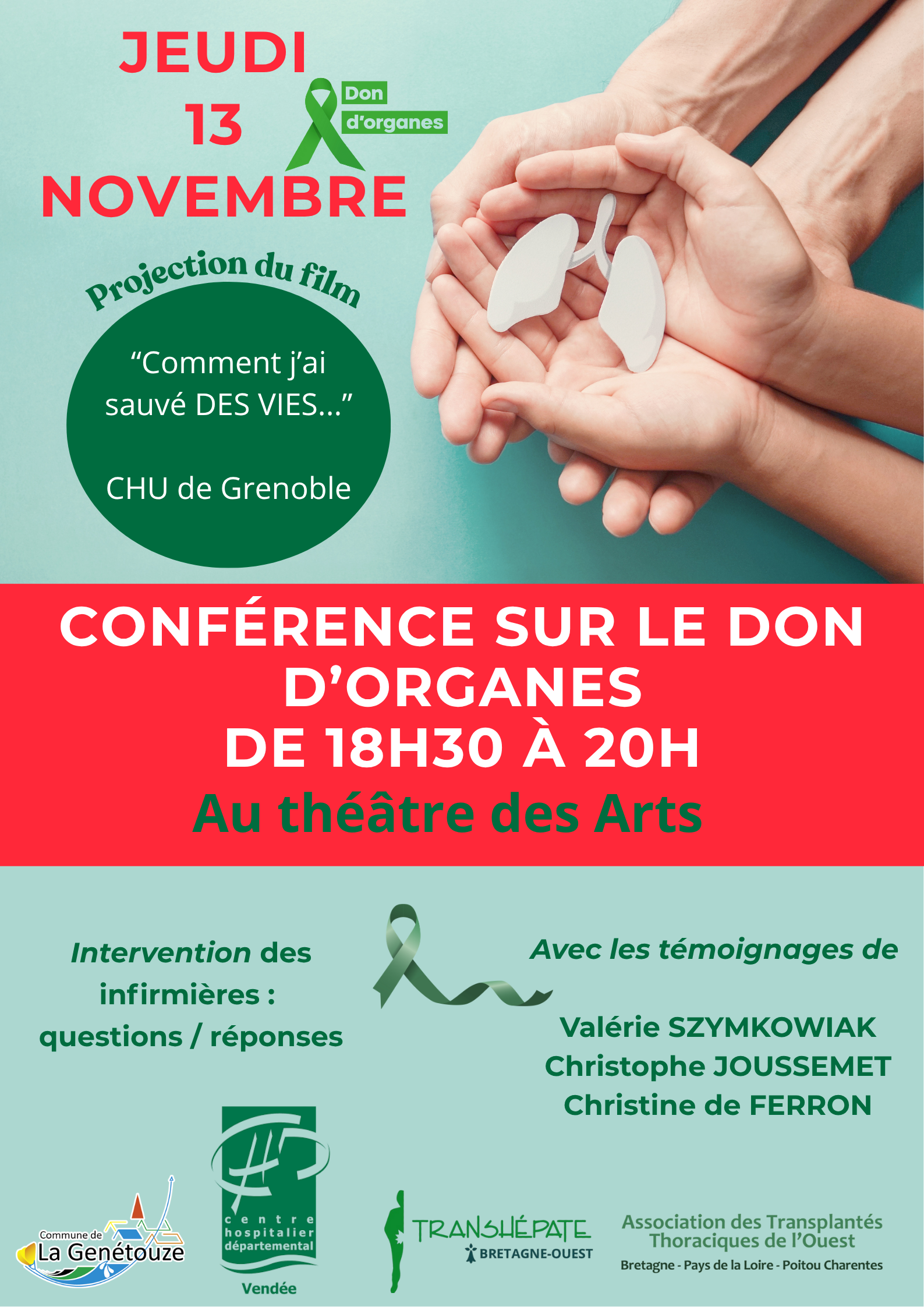 Affiche conférence don d'organes 13.11.2025